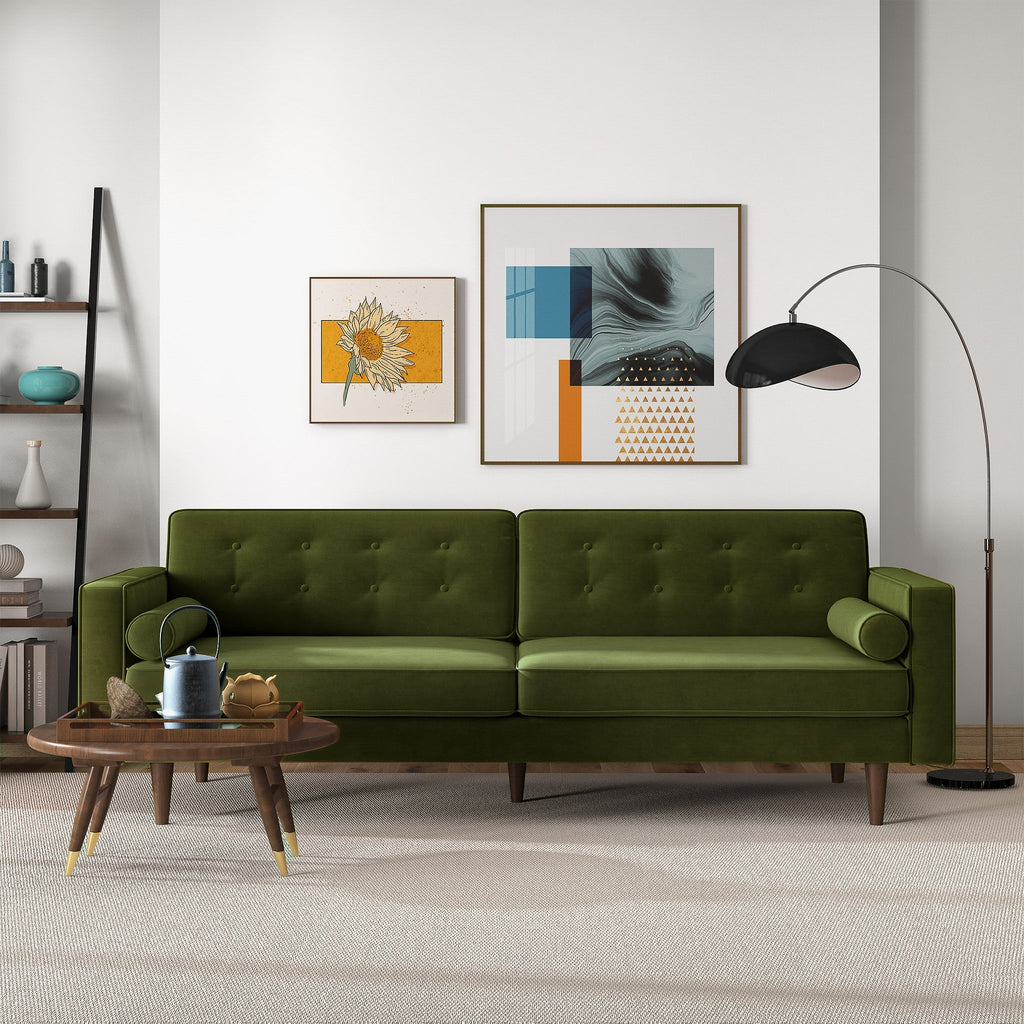 Casey Mid Century Modern Olive Sofa