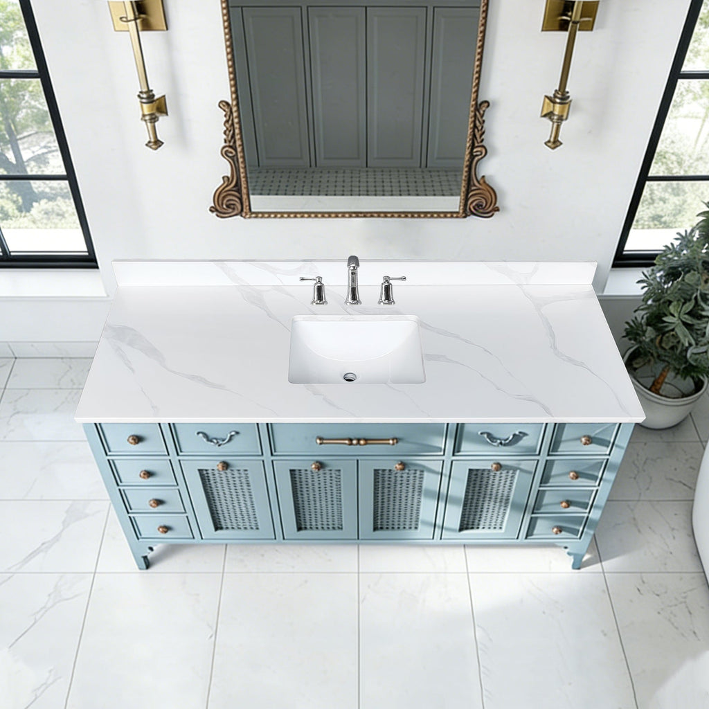 61-Inch Quartz Bathroom Vanity Top