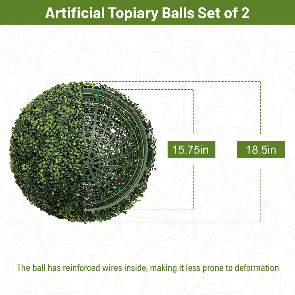 18.5In Dark Artificial Topiary Balls