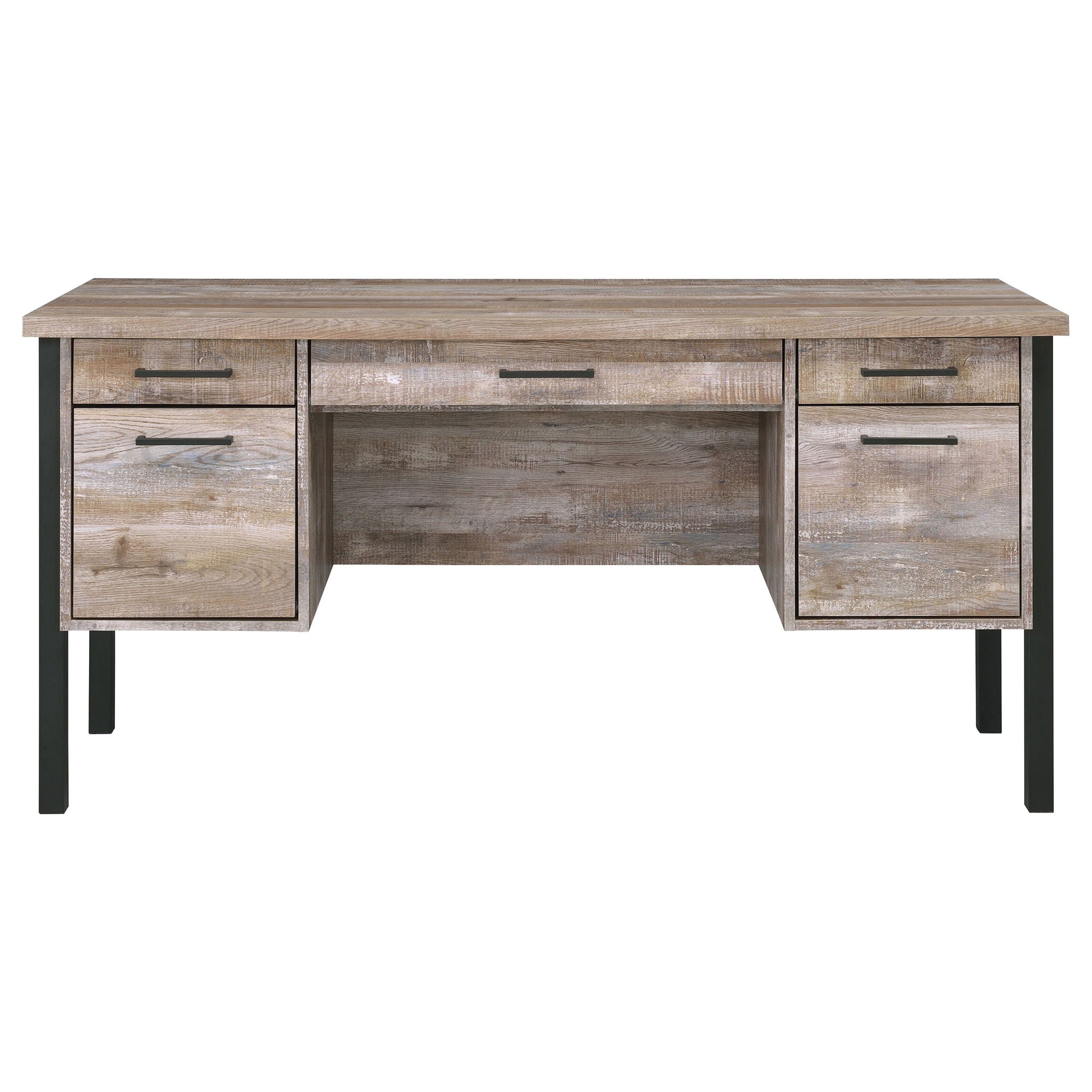 Azura - 4 Drawer Office Desk - Oak