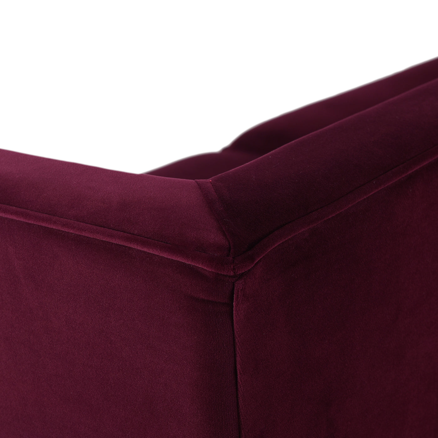 Jack 84" Modern Tuxedo Tufted Sofa, Burgundy Velvet