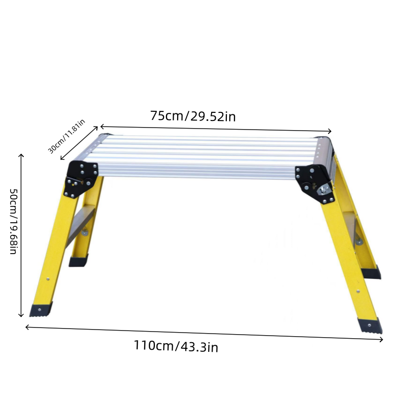 Aluminum Step Ladder Heavy Duty Foldable Aluminum Platform 330 Lbs Capacity