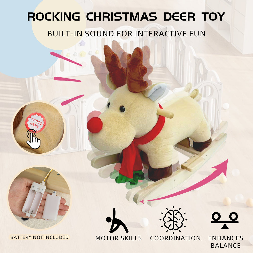 Kids Ride-On Rocking Horse Toy with Jingle Bells