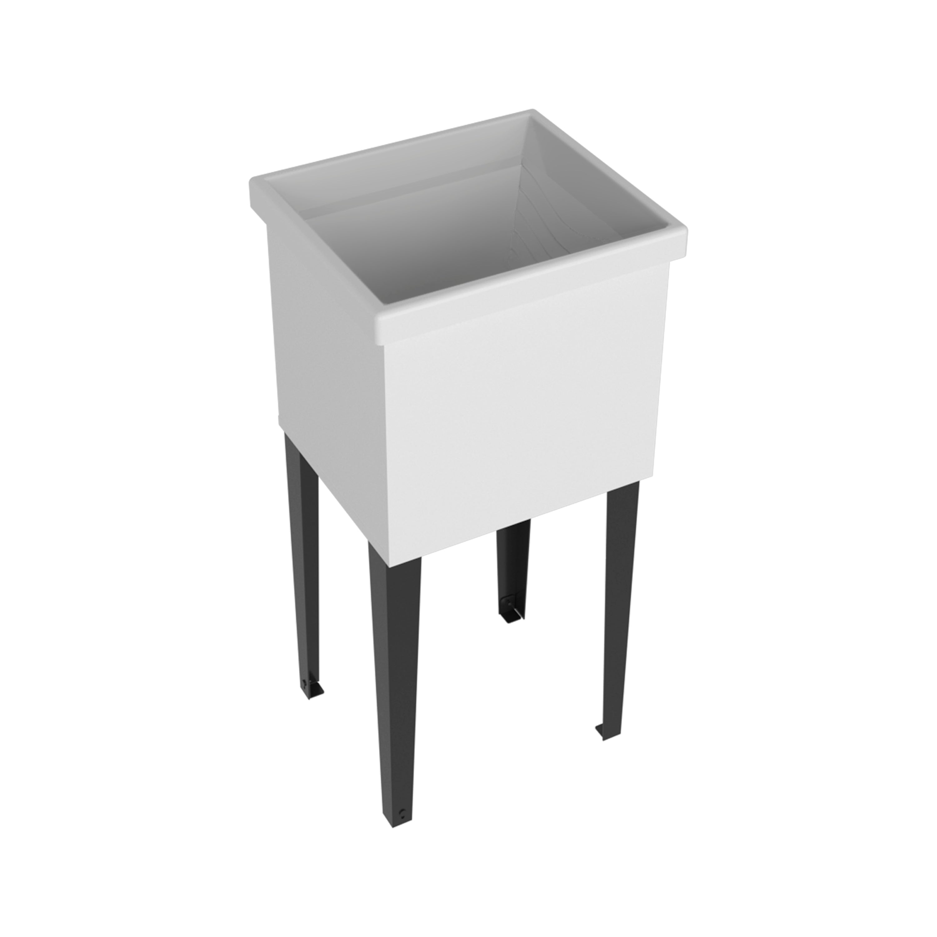 Bari Freestanding Plastic Laundry Utility Sink with Storage Cabinet