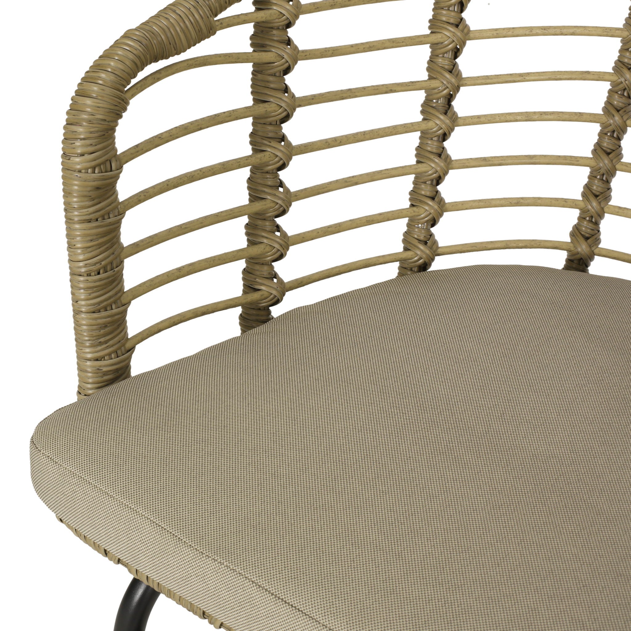 Randy Modern Wicker Chair with Water Resistant Cushions - Brown / Beige