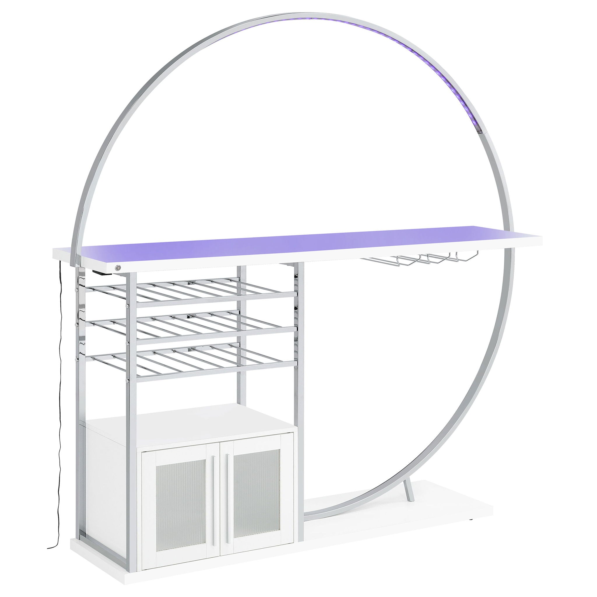 Casey - 2 Door Home Bar Storage Bar With Customizable Lighting - White