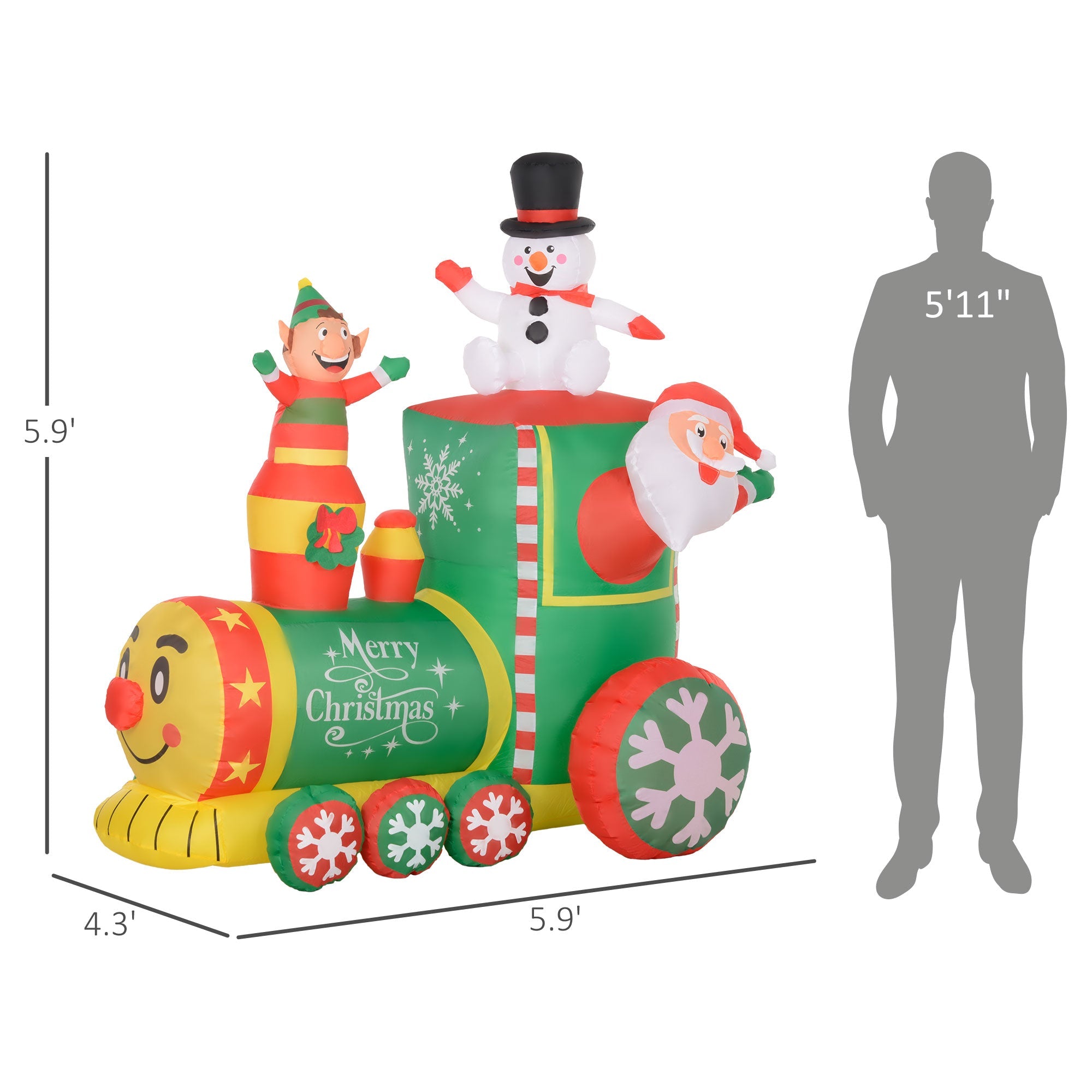 Outsunny 5.9' Christmas Inflatables Train