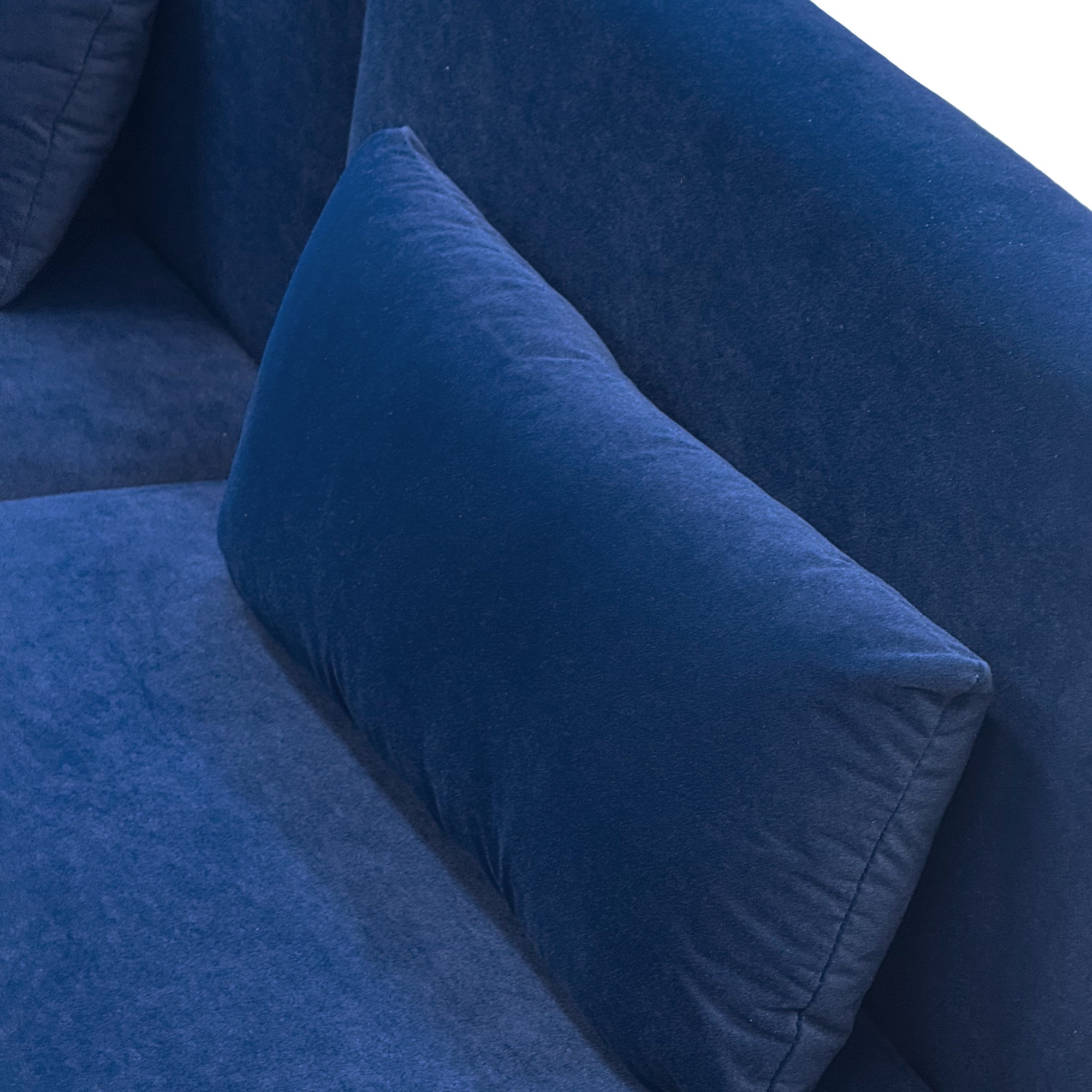 Royal Blue Velvet 2-Piece Sofa Set