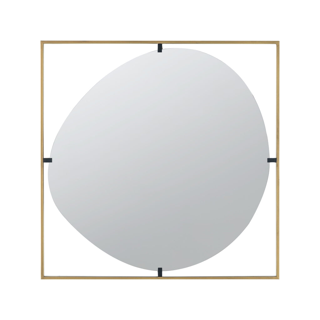 Poppy Mirror With Metal Frame Contemporary Design For Bathroom, Entryway Wall Decor