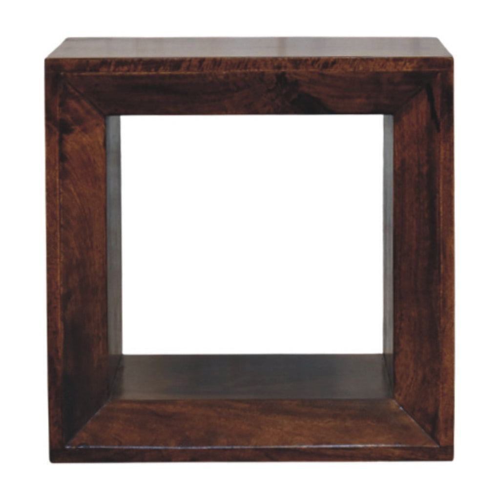 Solid Wood Solis California Side Table, Open Storage