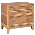 Hazel - 3 Drawer Side Table For Living Room, Hallway, Entryway (Set of 2) - Natural