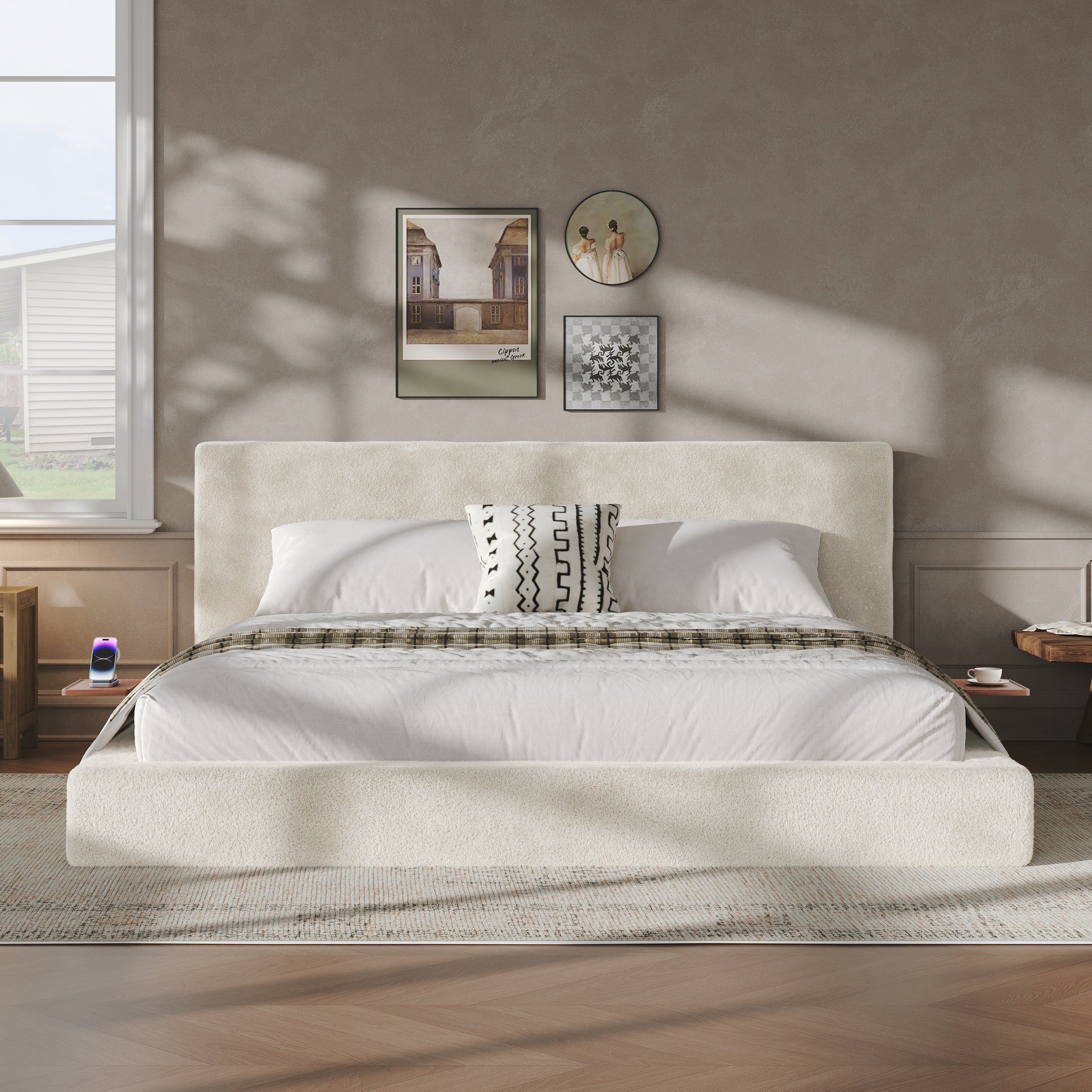 AirFrame King Bed Frame with Adjustable Sliding Side Table