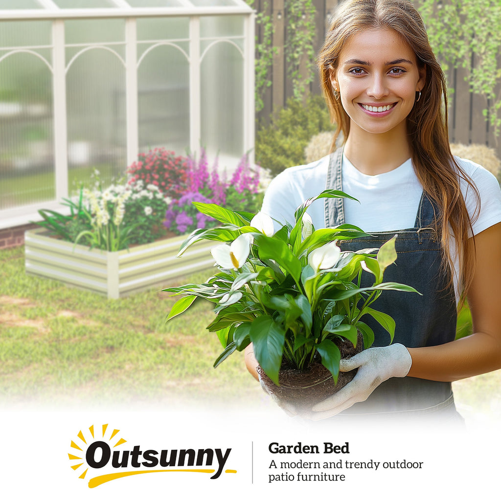 Outsunny 95" x 36" Galvanized Raised Garden Bed