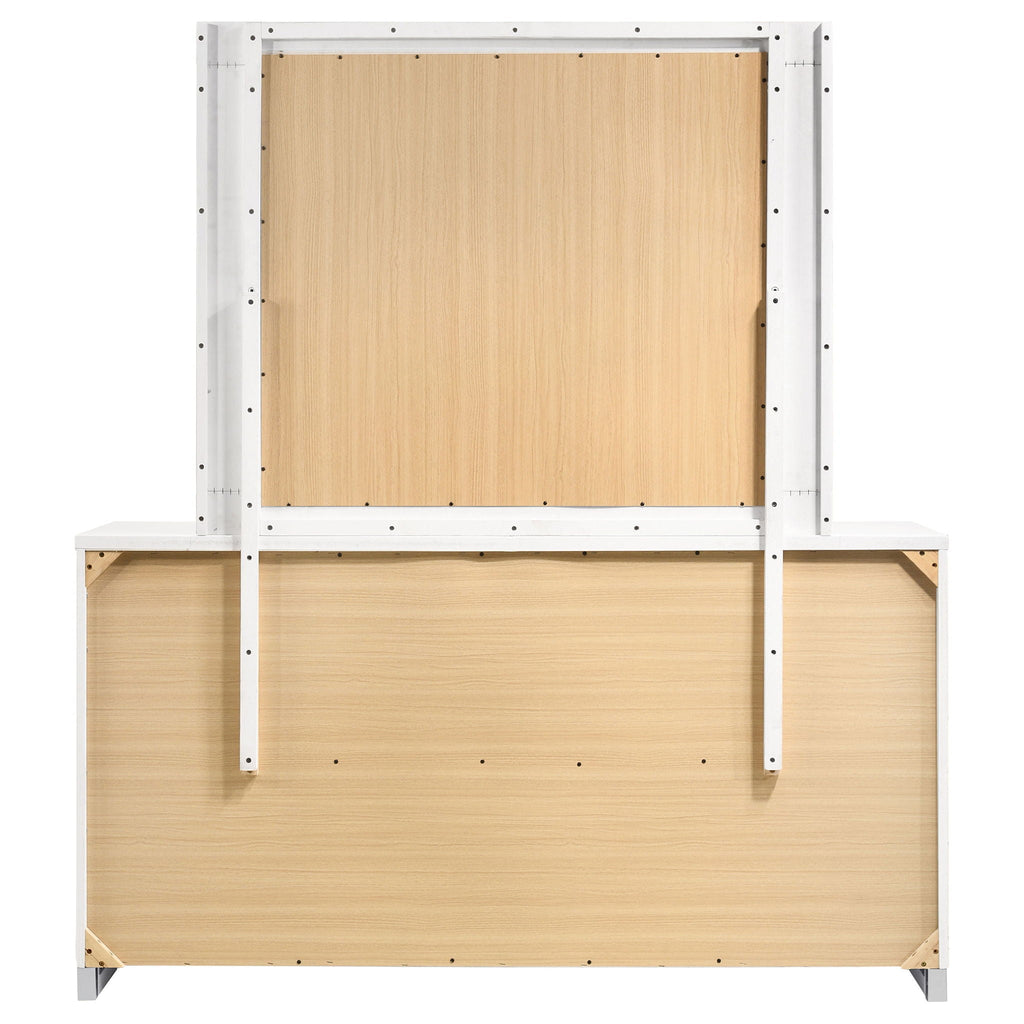 Dulcey - 6 Drawer Dresser With Mirror - Gloss White