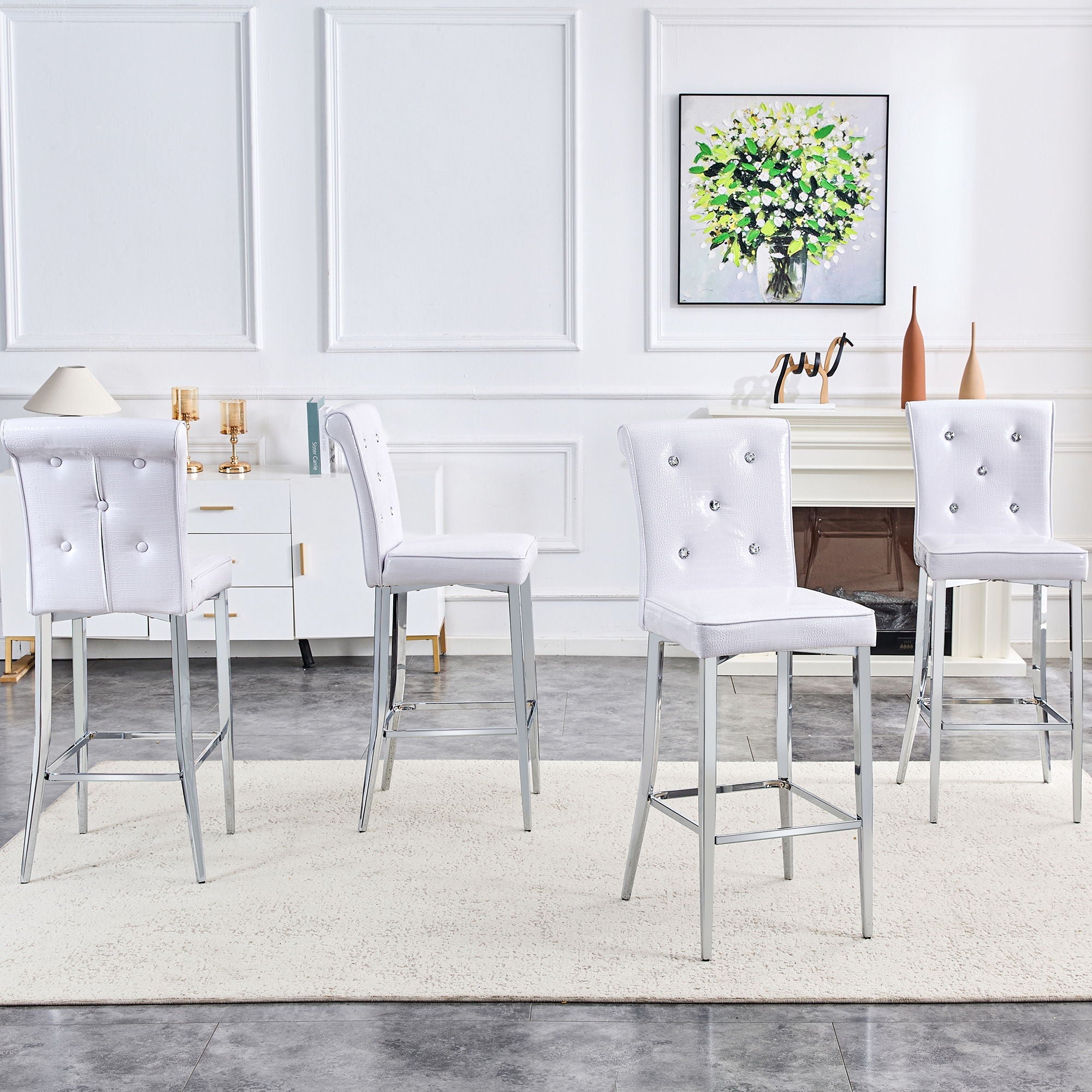 Bar Chairs & Crystal Clasp Design (Set of 2)