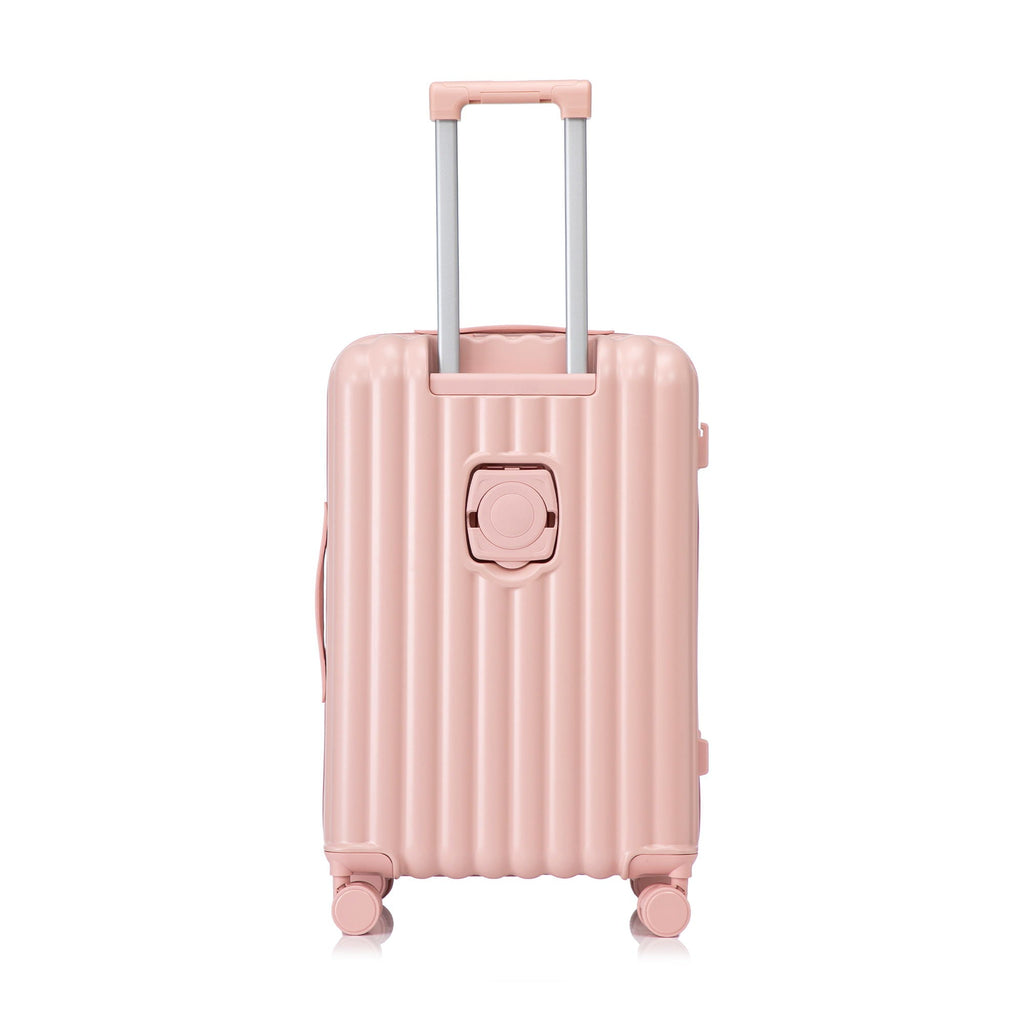 20" / 24" / 28" 3 Pieces / Set Spinner Wheel Luggage, Carry On Suitcase, With Cup Holder & USB Port & Phone Holder