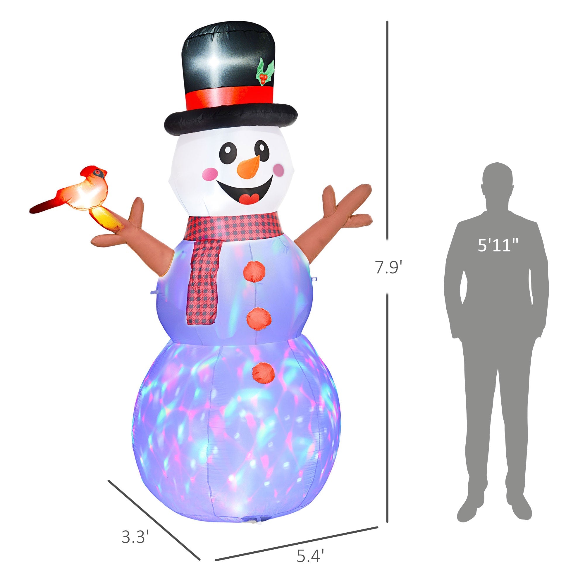 Outsunny 7.9' Christmas Inflatables Snowman