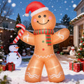 Outdoor Inflatable Gingerbread Man with Candy Cane