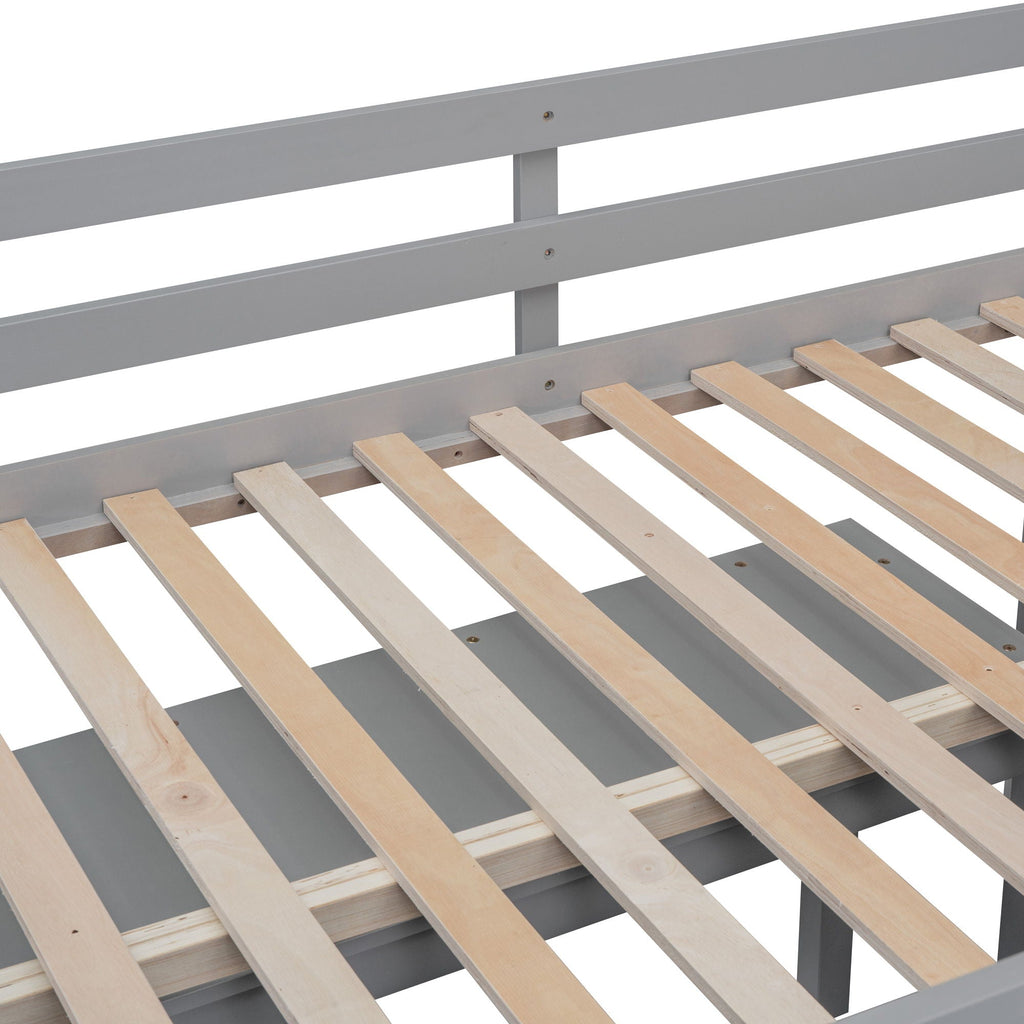 Loft Bed With Retractable Writing Desk And 4 Drawers, With Lateral Portable Desk And Shelves