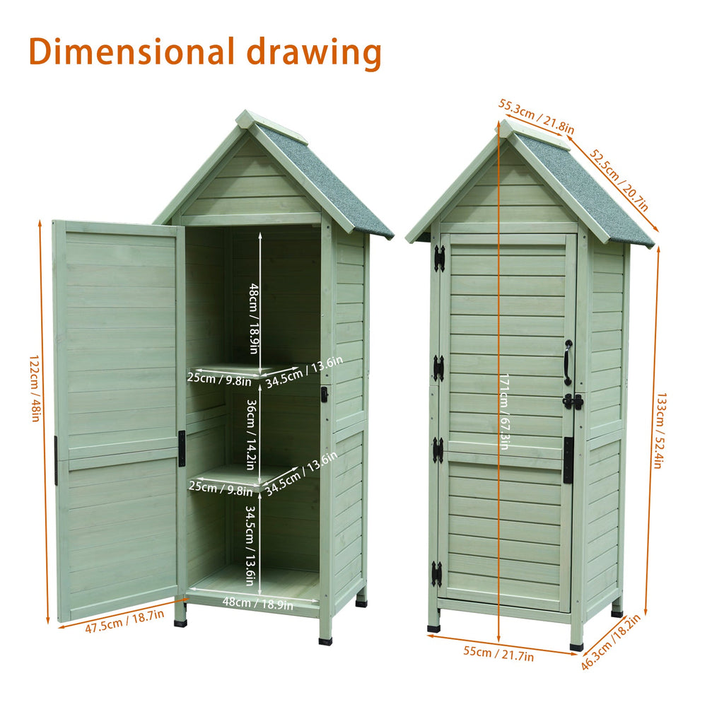 Outdoor Wooden Storage Shed with Lockable Door