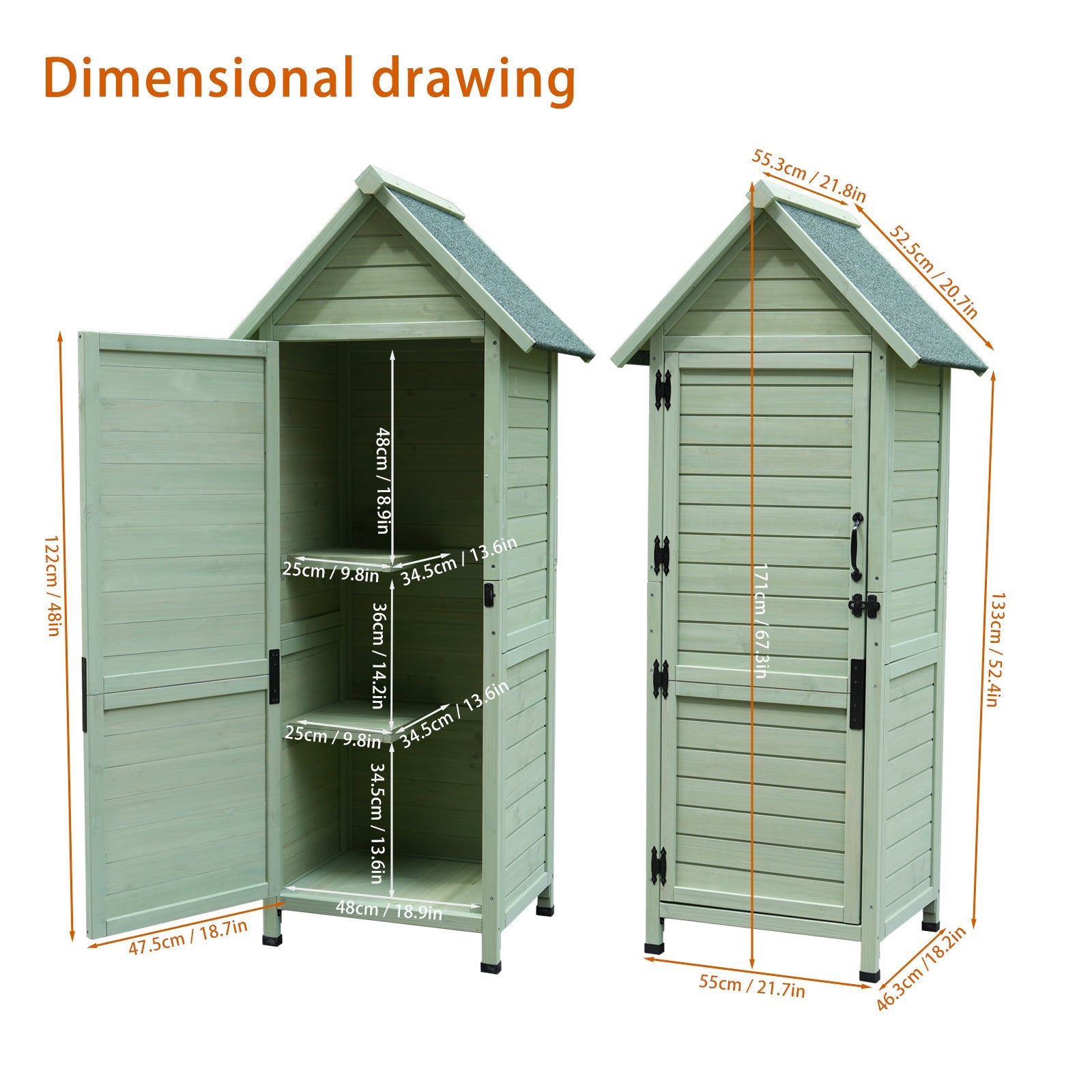 Outdoor Wooden Storage Shed with Lockable Door