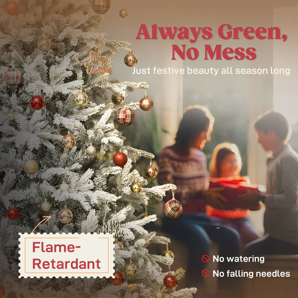 HOMCOM 9 ft Artificial Frosted Christmas Tree