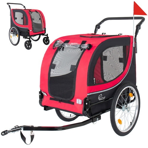 2-in-1 Bike Trailer & Pet Stroller for Dogs up to 100lbs