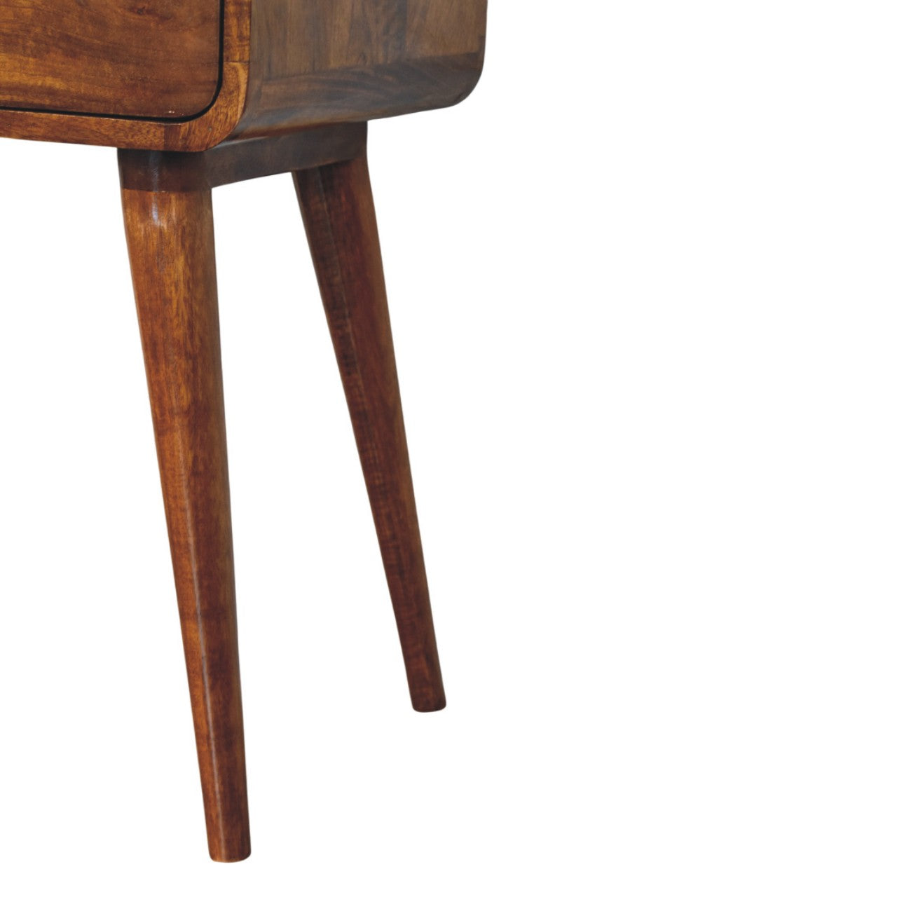 Avora Chestnut Nightstand with 1-Drawer, Nordic Legs