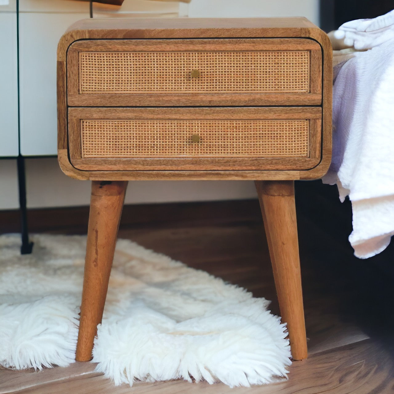 Close-Knit 2-Drawer Nightstand, Nordic Legs