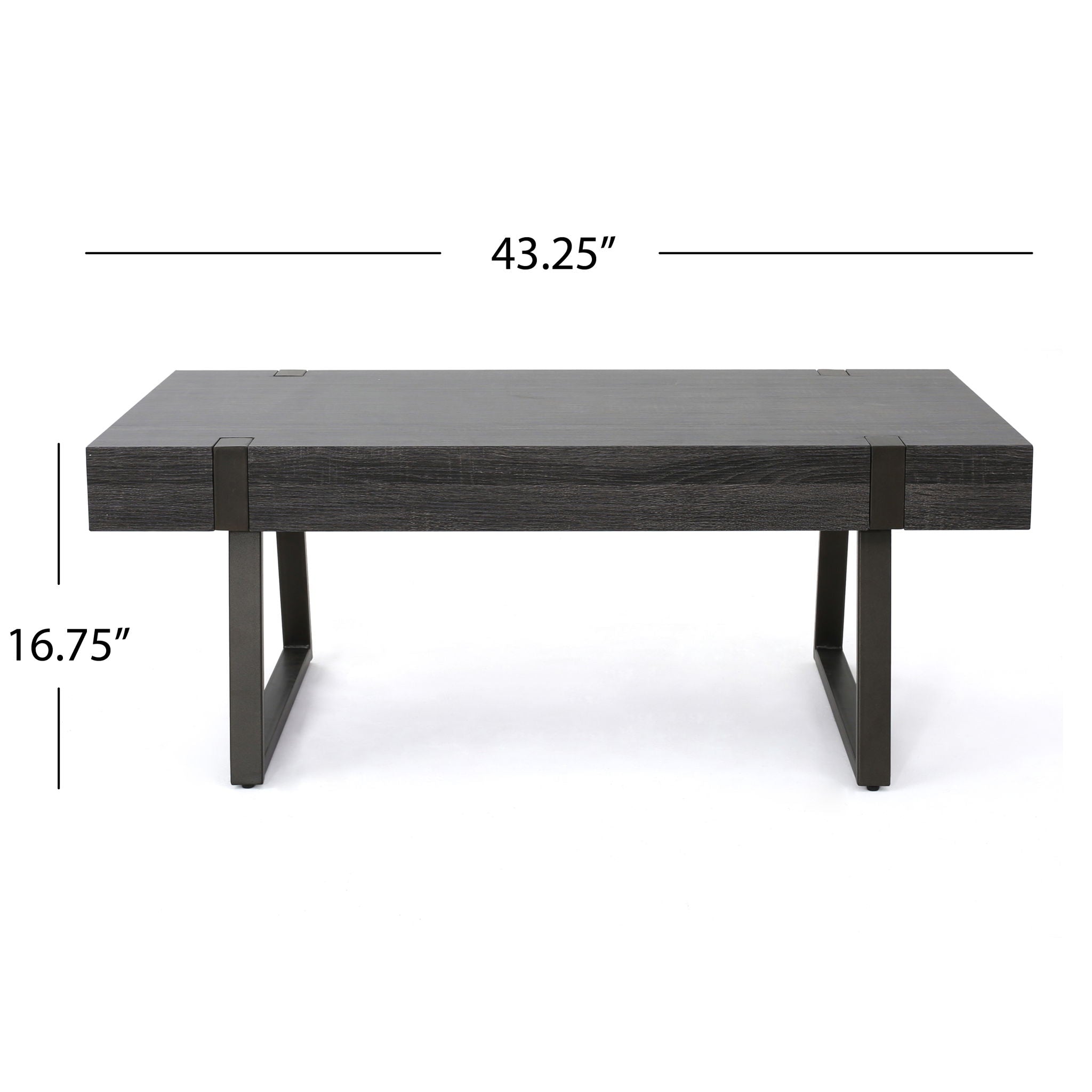 Abitha Coffee Table With Industrial Powder Coated Metal Legs