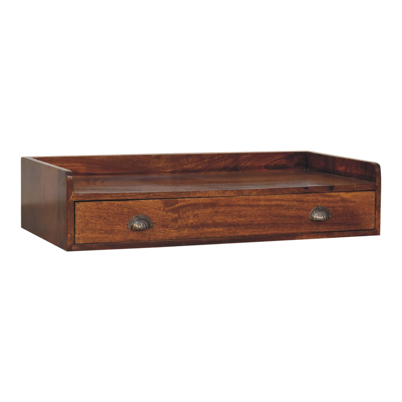 Solid Wood Belmont Wall-Mounted Console, 1 Drawer, 1 Shelf