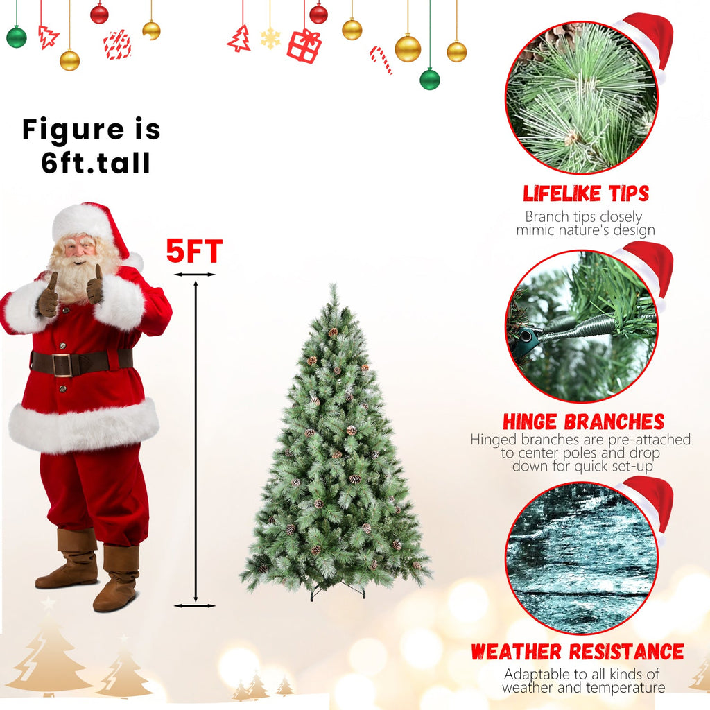7.5FT Christmas Tree with 92 Pine Cones