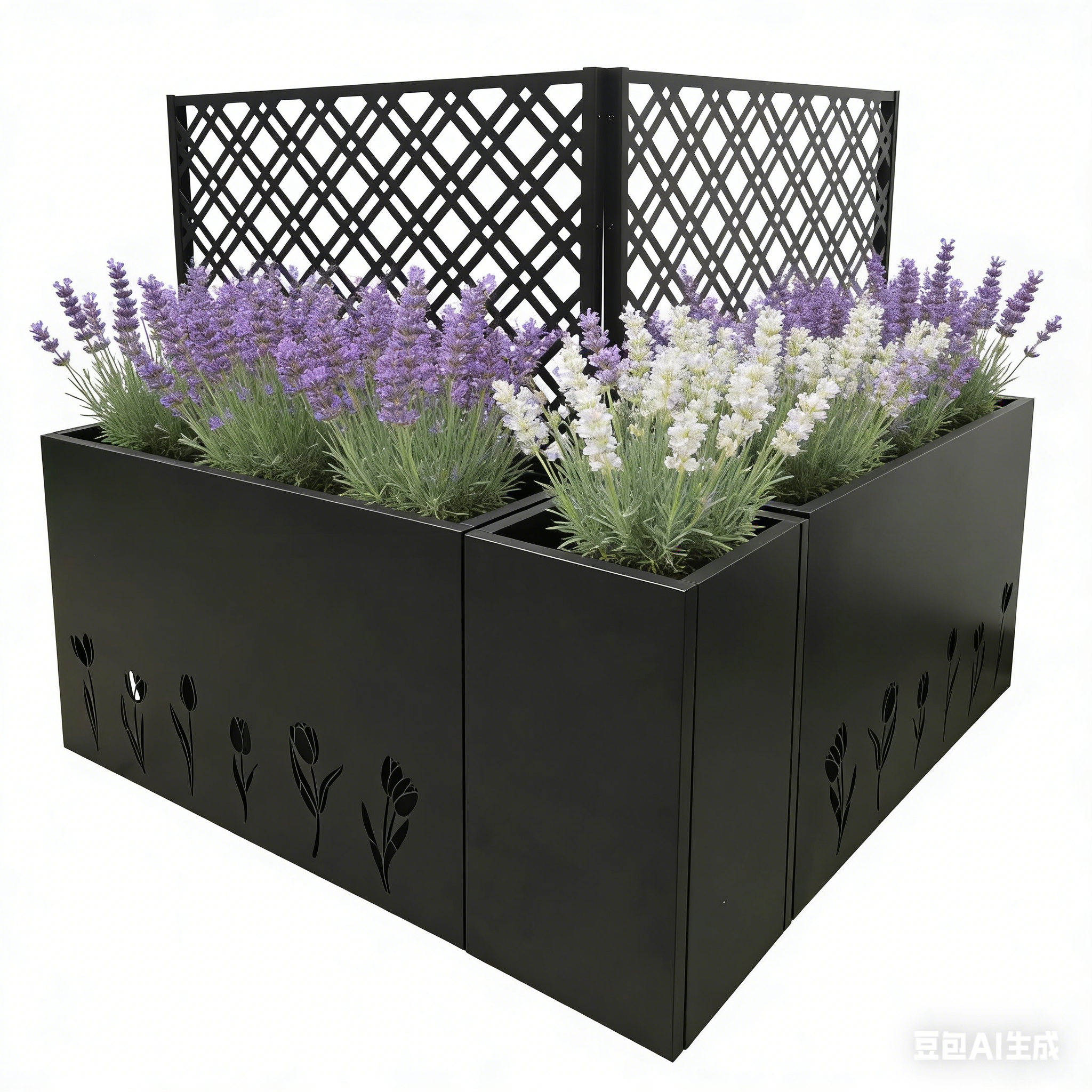 Metal Planter-Trellis Combo Set of 3