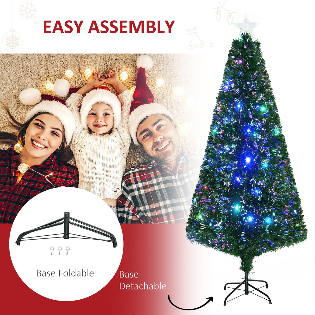 HOMCOM 6' Tall Douglas Fir Pre-Lit Artificial Christmas Tree