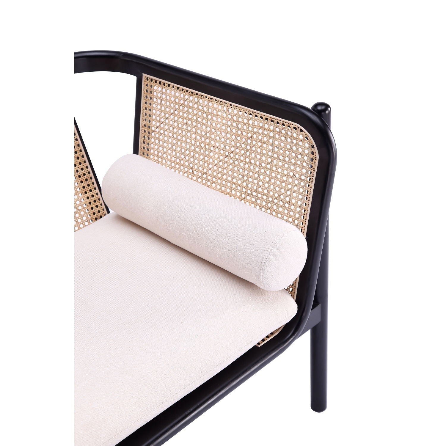 Versailles - Accent Armchair With Rattan Frame - Cream
