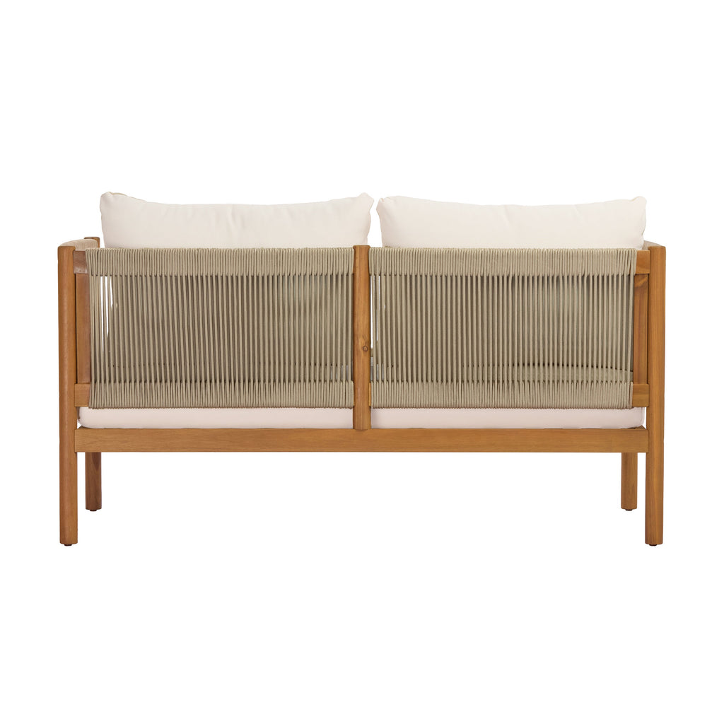 4-Piece Outdoor Sofa Set with Acacia Wood Frame in Teak Look