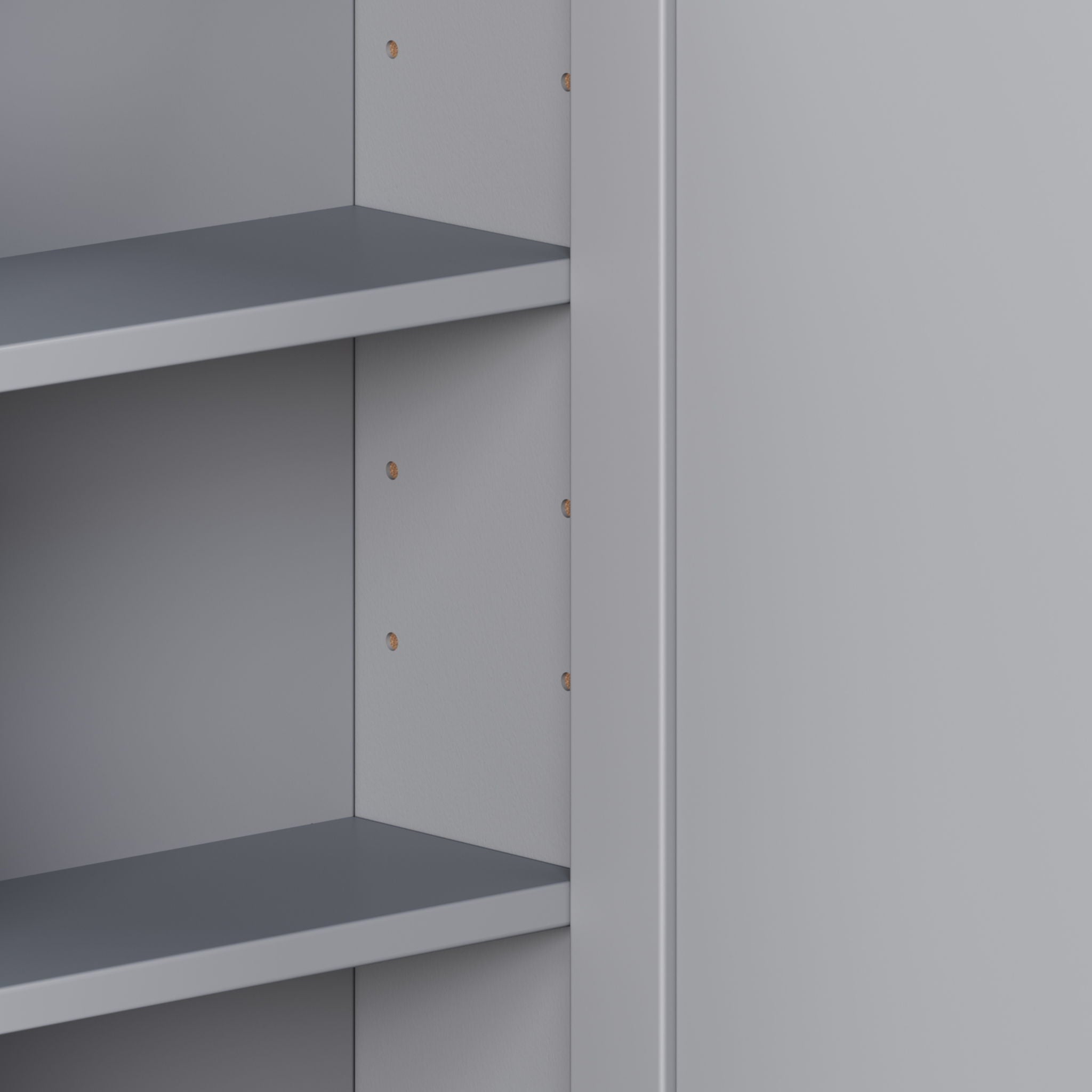 Bathroom Wall Storage Cabinet With Mirror And Adjustable Shelf, 6 Open Shelves