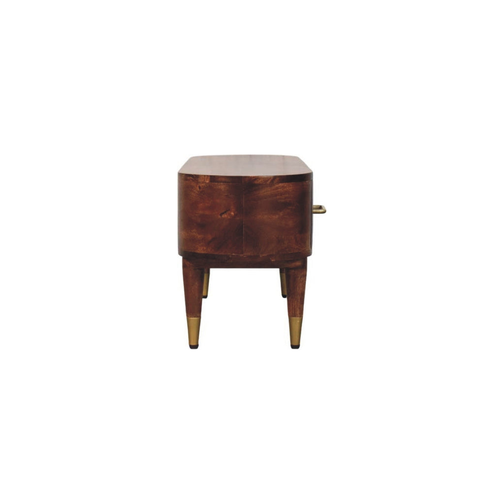 Solid Wood Two-Drawer Open-Slot Media Unit
