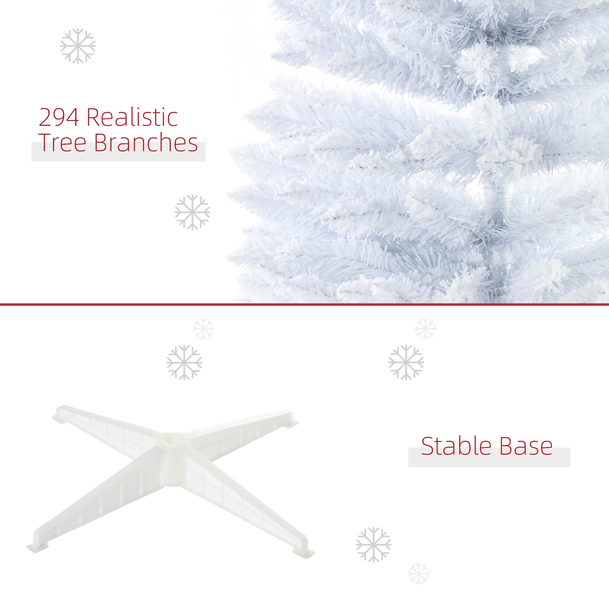 HOMCOM 5' Snow Flocked Artificial Pencil Christmas Tree