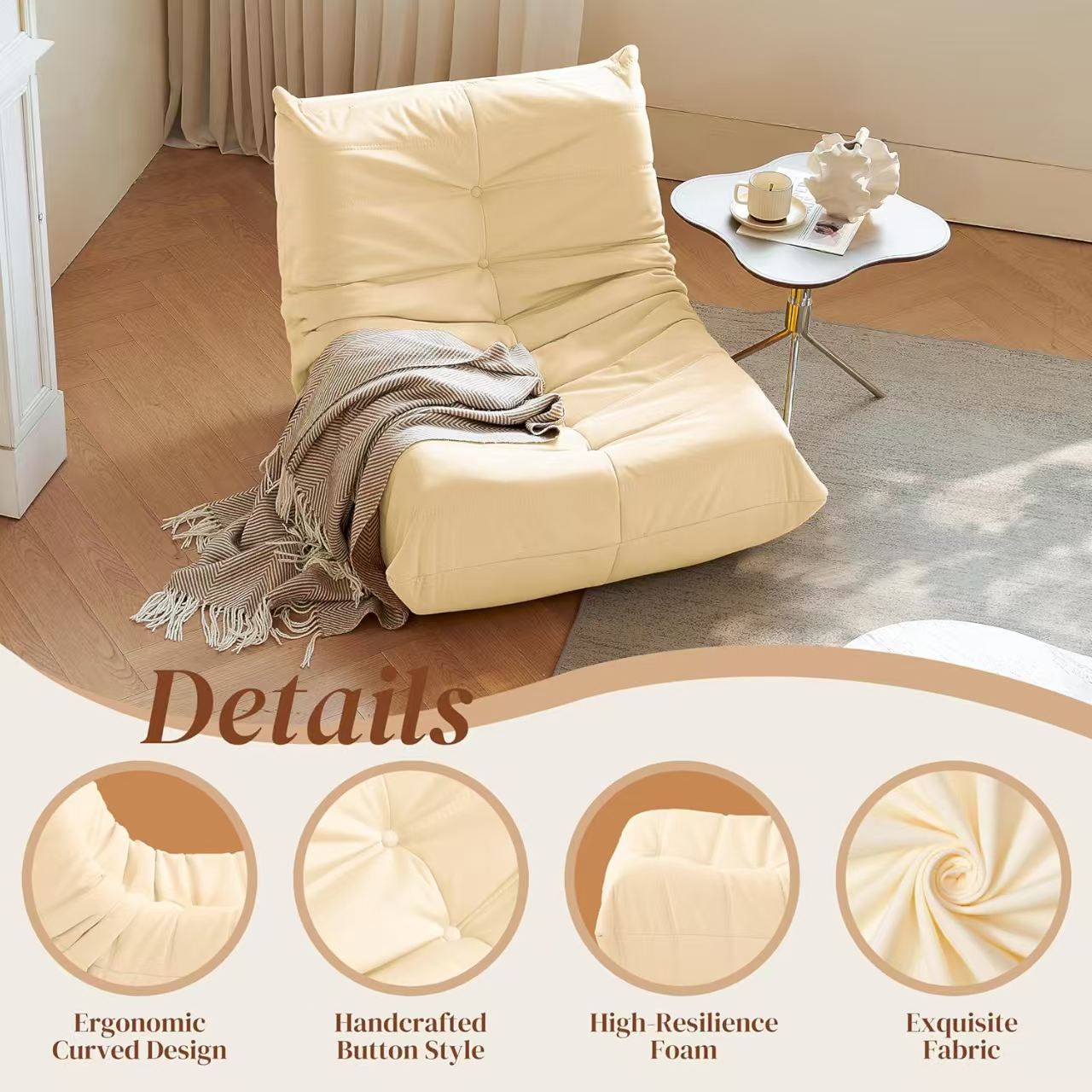 Luxury Accent Chair Button-Tufted Detail