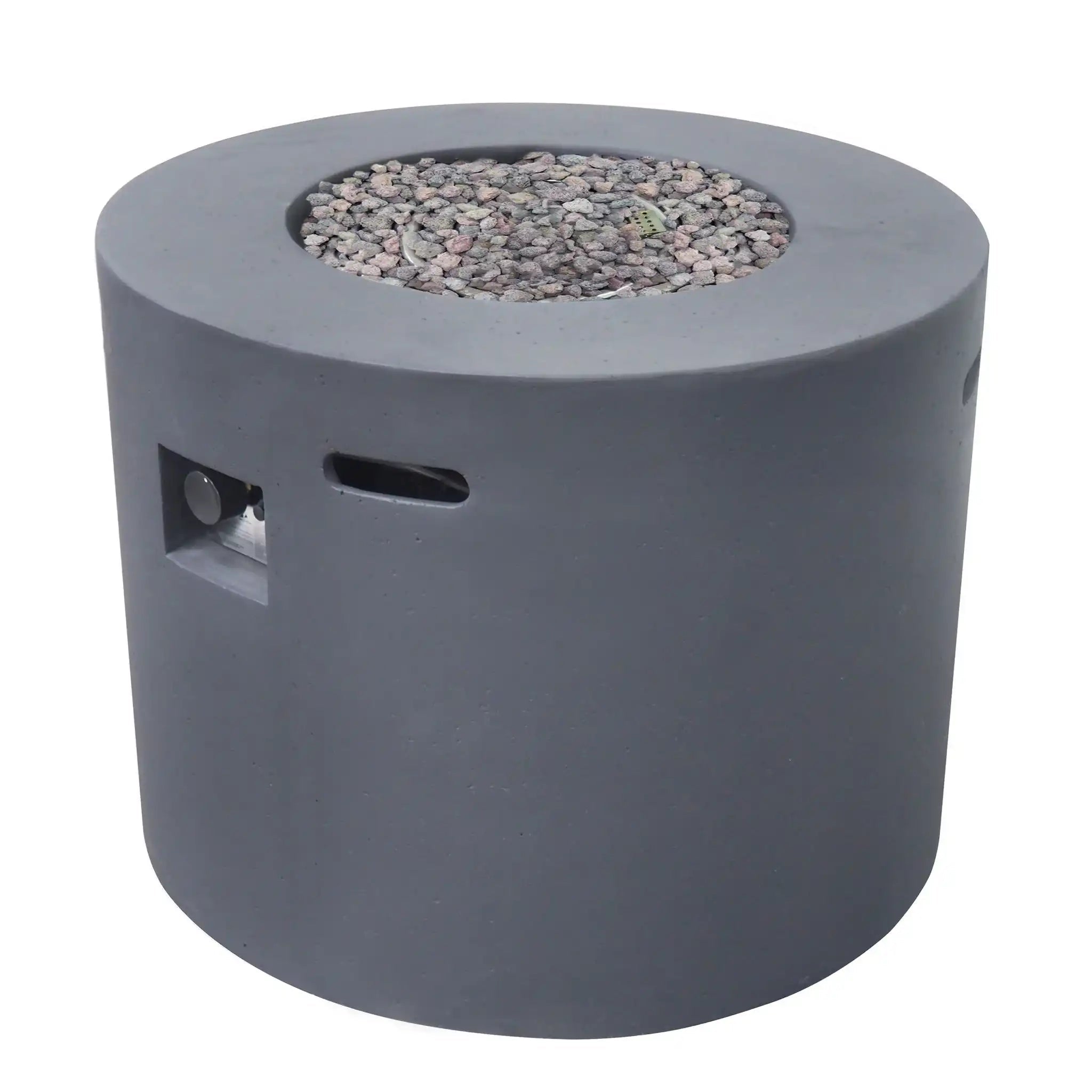 Round Iron Fire Pit With 40,000 Btu