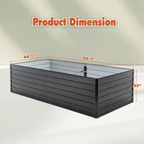 2 Pack Metal Raised Garden Bed Kit Outdoor - 8x4x2 FT Galvanized Planter Boxes Set