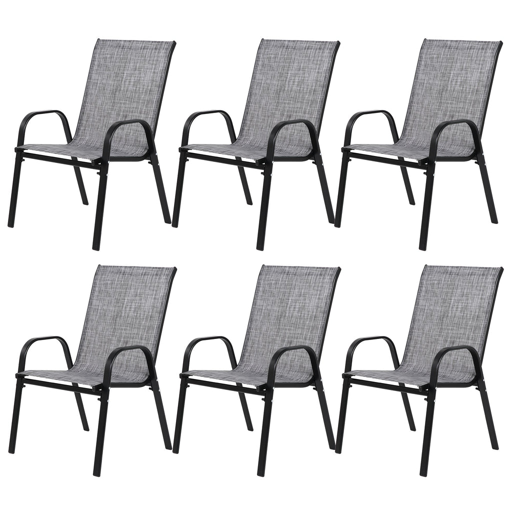 6 Piece Patio Chairs With Breathable Textilene Fabric