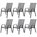 6 Piece Patio Chairs With Breathable Textilene Fabric