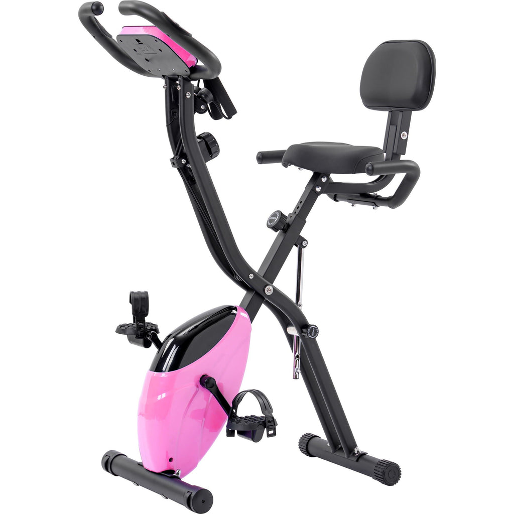Exercise Bike Folding Stationary Bikes For Home With 16 Level Magnetic Resistance