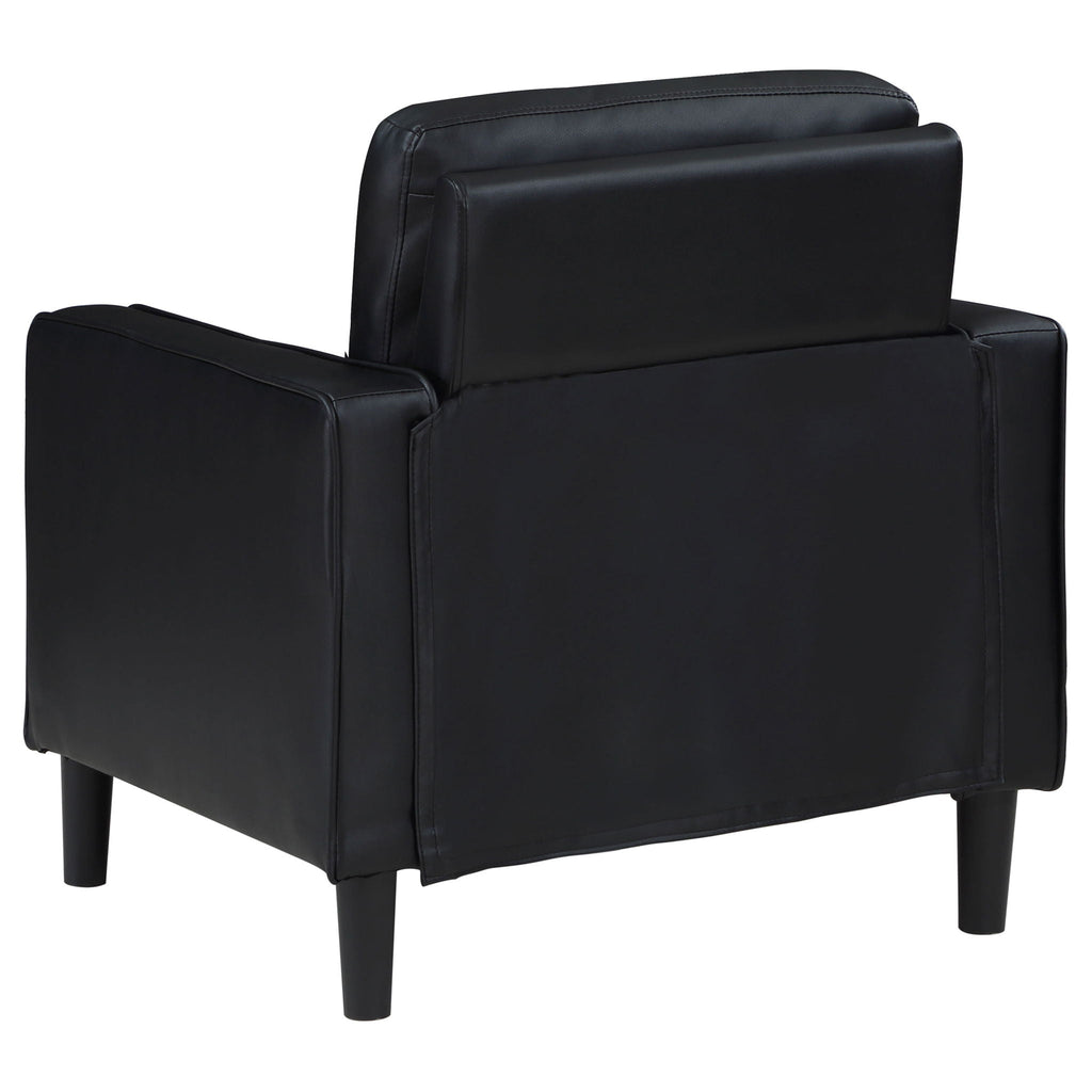 Weld 3 Piece Upholstered Track Arm Sofa Set - Black