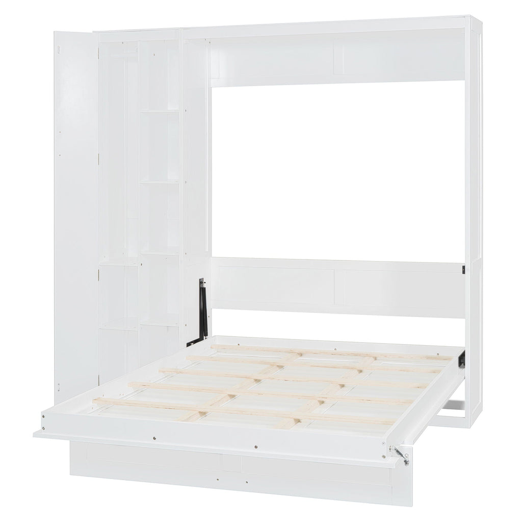 Murphy Wall Bed With Shelves, Wardrobe And LED Lights