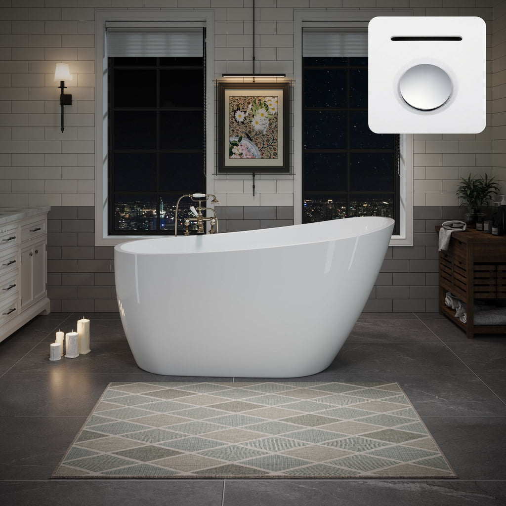 55" Acrylic Freestanding Bathtub