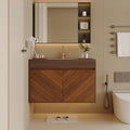30" Modern Wall-Mounted Bathroom Vanity with Ceramic Sink