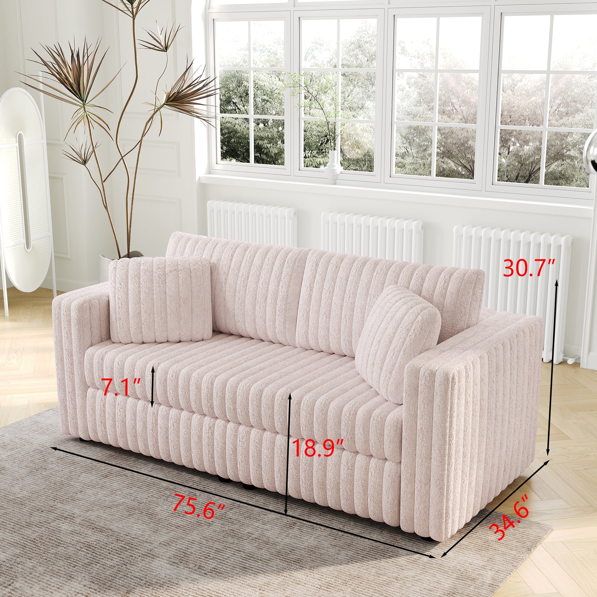 75.6" Soft Modular 2-Person Sofa